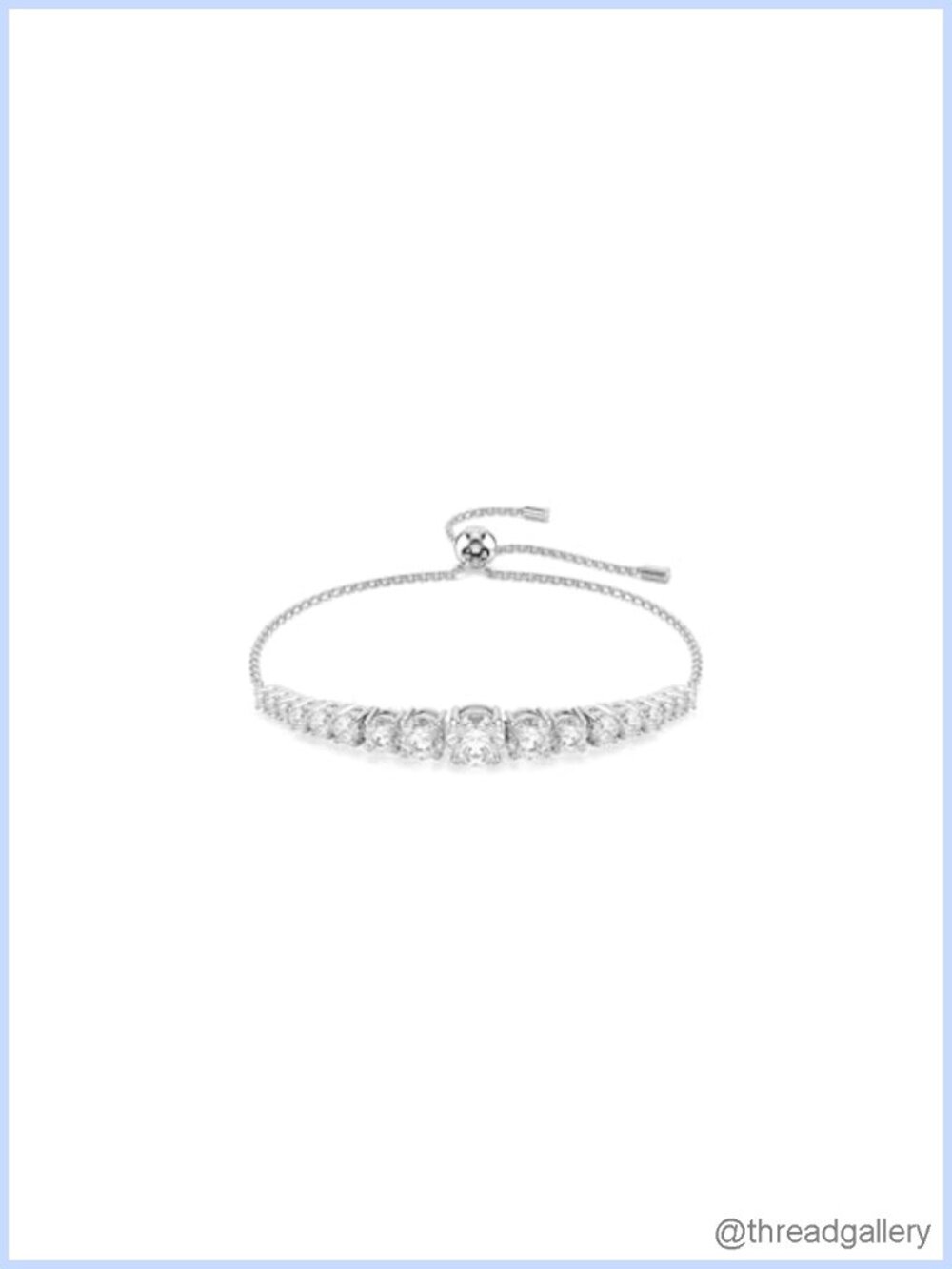 Swarovski Matrix Crystal Tennis Bracelet Rhodium Finish Sliding Ball